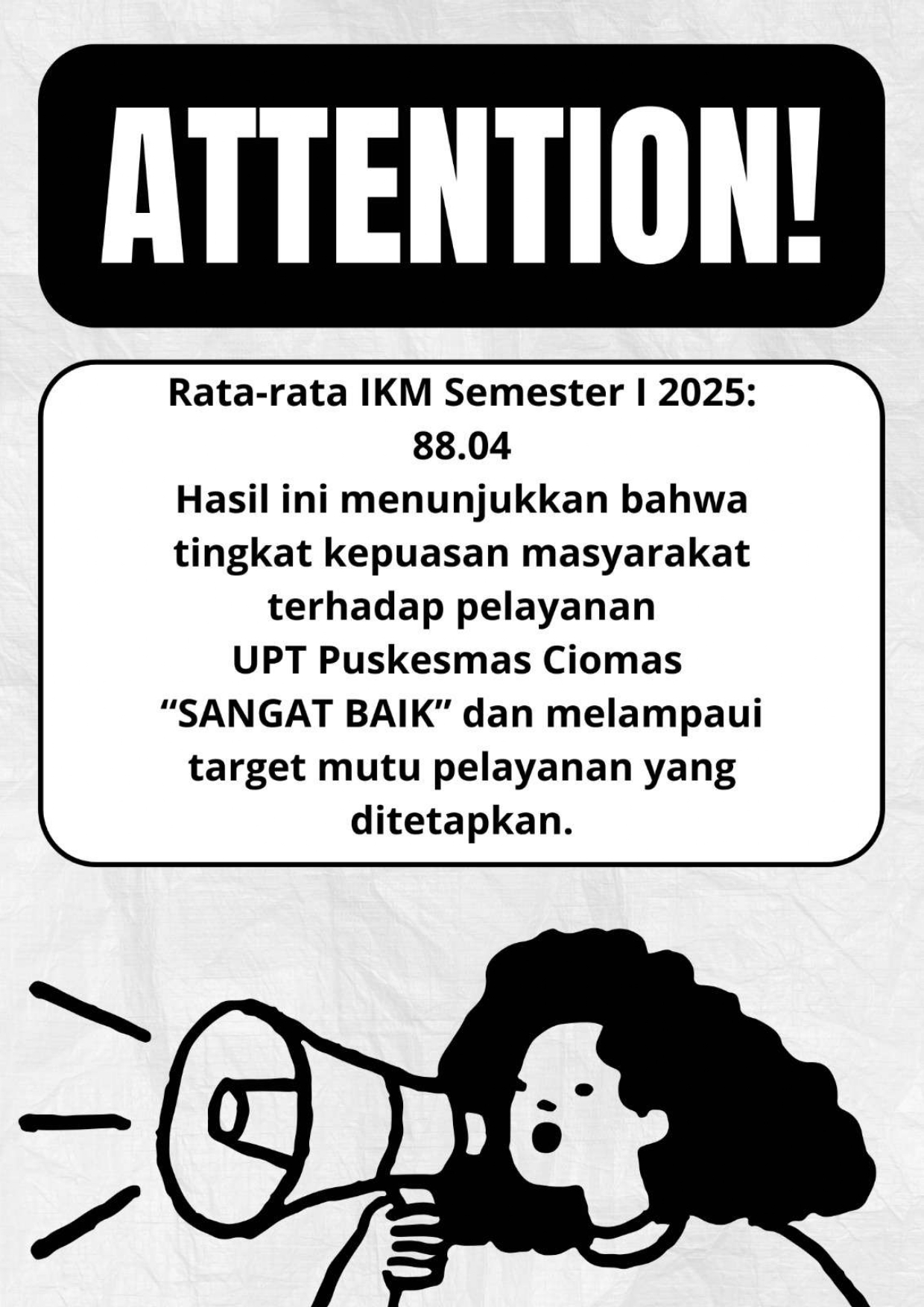 Hasil Survey Kepusan Masyarakat  di UPT Puskesmas Ciomas pada semester 1 tahun 2025